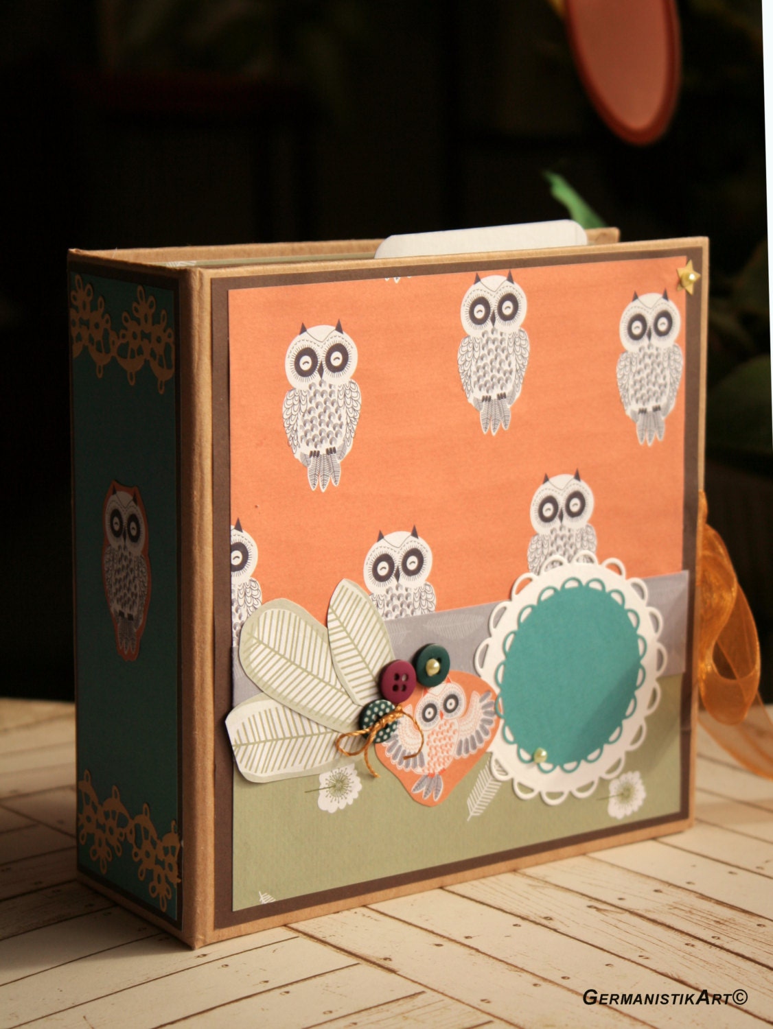 Personalized Owl Scrapbook Album, Owl Photo Album, Handmade Memory