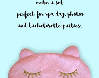 sleep mask party pack, sleep mask for women, sleep eye mask, cat eye mask sleep, cat sleep mask, pamper party, bachelorette party pajamas