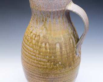 Wood Fired Stoneware Pitcher - Shino Liner Glaze, 0515005