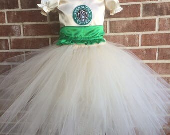 Starbucks tutu dress, Starbucks costume, Starbucks dress