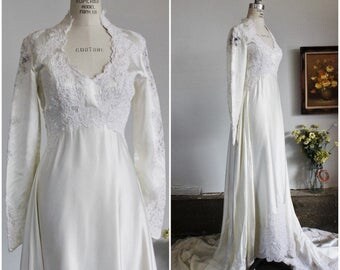 Vintage 1950s Wedding Gown / Maurer Original Grace Kelly Style Wedding Dress / 50s White Lace Weddinggown / 1950s Bridal Gown Vintage Bride