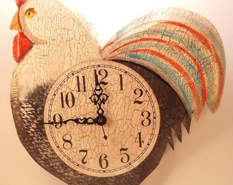 Black Rooster Clock