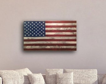 Pallet Flag, rustic reclaimed wood pallet American Flag
