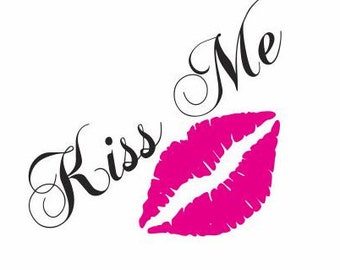 Kiss me Decal: Car Decals for Women, LIPS Decal for Car Windows, Car Vinyl Decals, Kissing Decals, Teen Girl Gifts, Girly Stickers