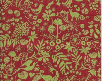 New Red and Green Christmas Medley 100% cotton fabric by the Fat Quarter