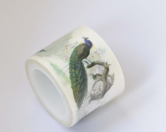 Peacock Washi Tape /Japanese Masking Tape 30mm wide x 5m long (1.2 inch wide x 5.5 yards long) No. 12258