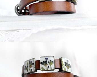 Statement jewelry for her Leather bracelet for gift for mother Brown wrap bracelet Romantic gift for girlfriend Double bracelet for wife