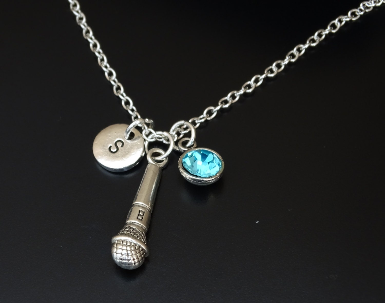 Microphone Necklace Microphone Charm Microphone Pendant