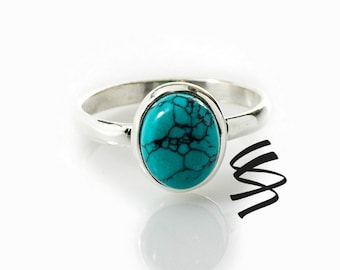 Turquoise Silver Ring Blue Native American Sterling Silver Ring Turquoise Ring Turquoise Sterling Silver Ring Native American Jewelry Stone