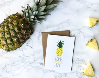 new home card, new house card, housewarming card, home sweet home card, pineapple