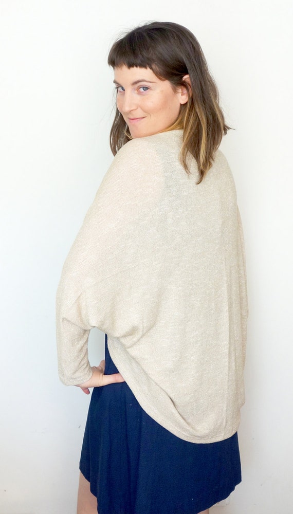 gold open cardigan