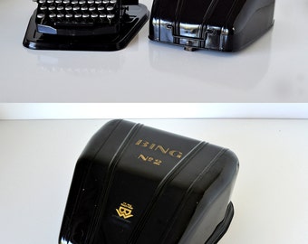 Vintage Bing No 2 Typewriter with Case Rare 1920s