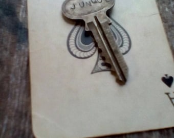 JUNQUE Handstamped/One of a Kind/Repurposed Key Necklace