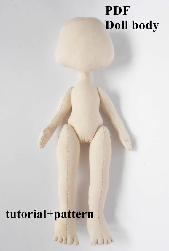 PDF doll body Cloth Doll Pattern PDF Sewing Tutorial