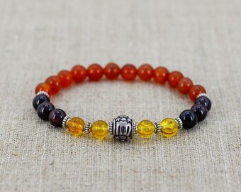 Crystals for healing stones Garnet bracelet Carnelian bracelet Virgo jewelry Virgo bracelet Zodiac bracelet Zodiac jewelry Gift-for-wife men