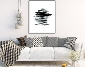 Abstract Art Print Minimalist Painting Black and White Wall Art Instant Download Printable Art Digital Download Wall Art Prints