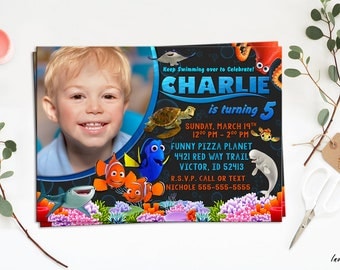 Finding Dory Invitation, Finding Dory birthday invitation,Finding Dory, Finding Dory Invite, Finding Dory Printable, Digital invite, DIY