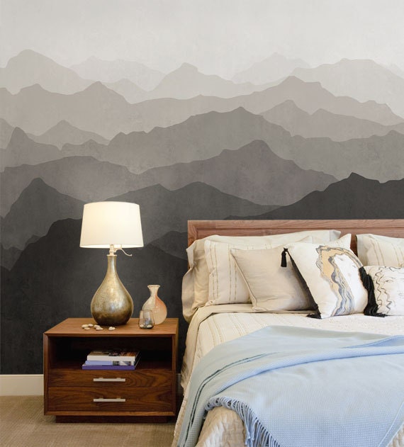 Mountain Mural Wallpaper Warm Grey Mountain Extra Large Wall