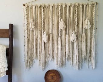 48" Large macramé wall hanging/large woven wall hanging/large yarn wall hanging/large yarn tapestry/Tassel wall hanging/Bohemian decor