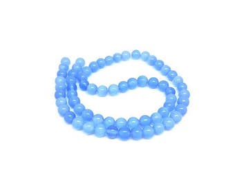 65 6mm color blue cat's eye beads