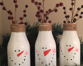 Snowman Christmas wine glass candle holder Christmas