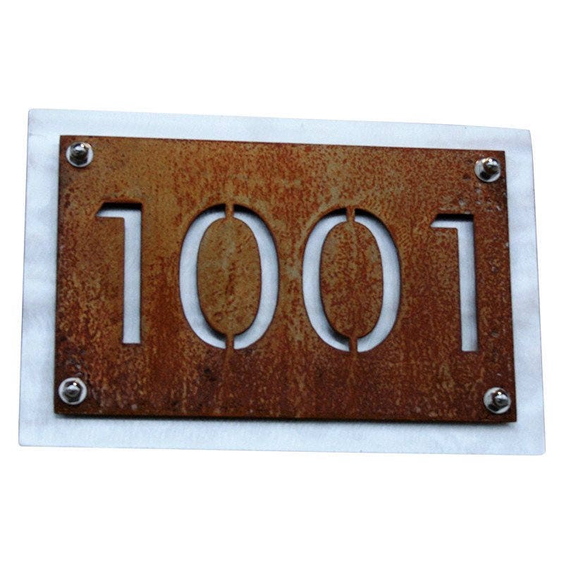 Rustic Address Number Plaque, Metal House Number Sign SMALL SIZES