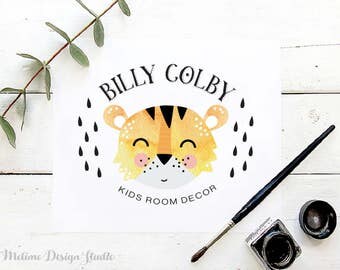 Kids Logo design, Pre-made Logo Design, Funny Tiger Logo design, Baby and Kids Boutique Logo design, Modern Kids Logo (B2.LOGO)