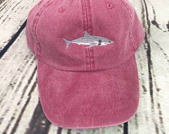 Shark hat, Shark baseball hat, Shark baseball cap, Pigment dyed hat, Beach hat, Nautical hat, Spring break hat