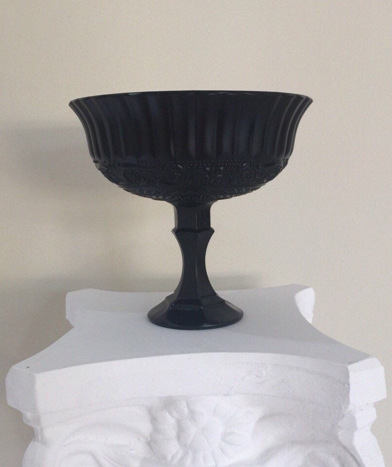 Pedestal Vase Black Pedestal Vase Centerpiece Black Flower
