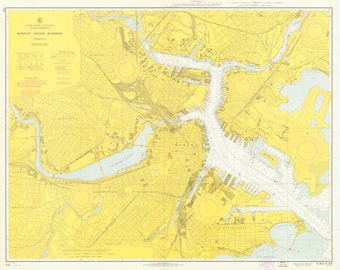 Boston Harbor Historical Map 1864