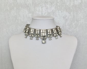 Statement choker,choker necklace,crystal choker, occasion necklace, wedding necklace,prom necklace, sexy choker