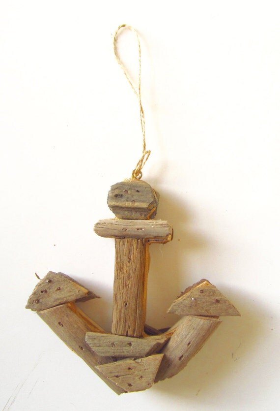 Driftwood Anchor Christmas OrnamentBeach Christmas