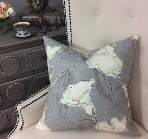 Grey Pillow Throw Pillow Cover White and Grey Pillow Cover