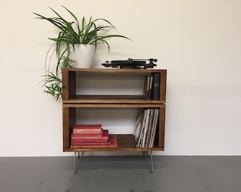 Stacked Sideboard Console Storage Unit, ideal for vinyl records, books and cocktails, 80cm Wide