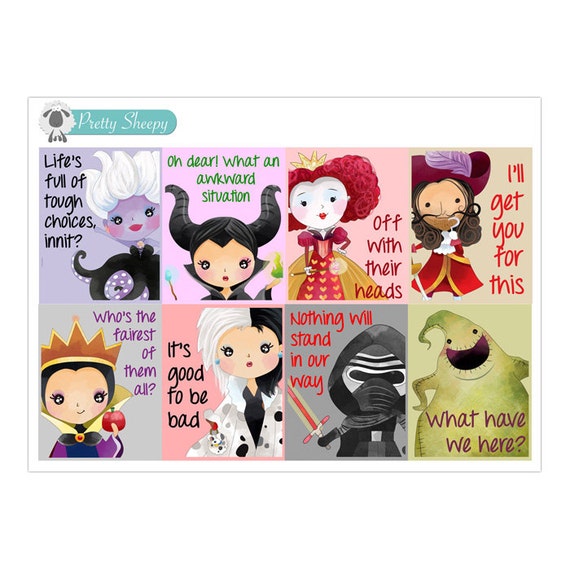 Villains Quotes Full Box Stickers Disney Planner Stickers