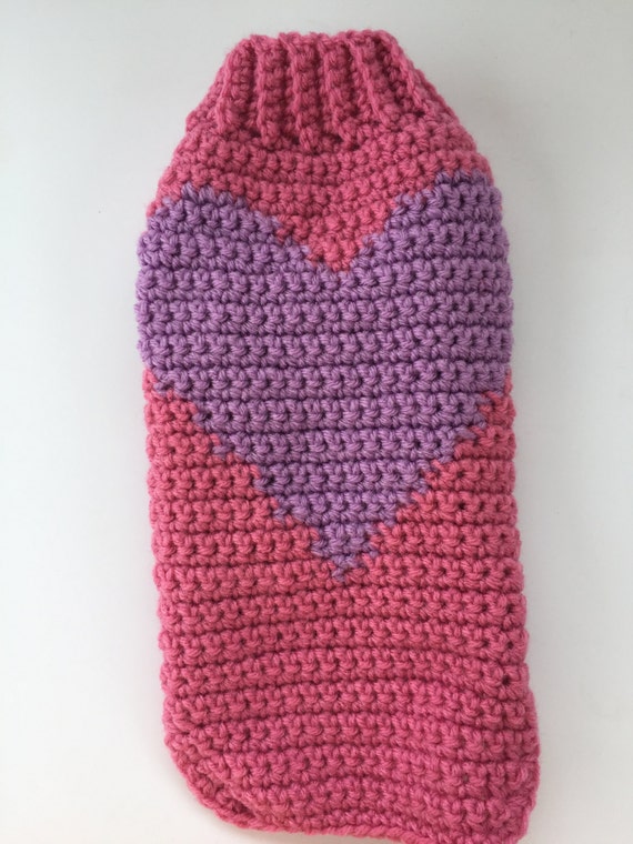 Vday Dog Sweater Crochet Pet Sweater Valentines Day Heart