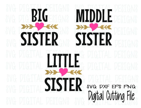 Download Sister SVG Set, Sibling Cut files for Silhouette, Cricut ...