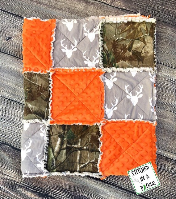 Baby Boy Quilt grey background Realtree Camo by ...