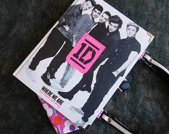 1D - One Direction bag - Upcycled book - Handmade - Handbag made from a book