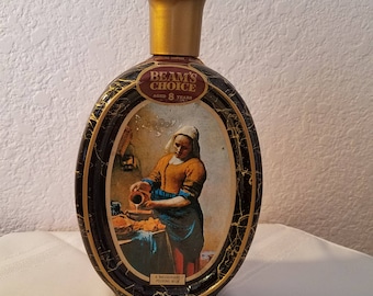 Vintage 1970's Beams Choice Bottle / Decanter/ Kentucky Straight Bourbon Whiskey /Jan Vermeer Painting / A Maidservant Pouring Milk