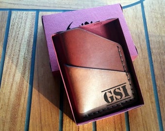 40% OFF SALE! Minimalist leather cardholder wallet, Personalized
