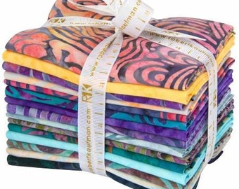 Fat Quarter Bundle - Portofino Batiks - Robert Kaufman fabrics - 15 fat quarters
