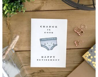 Retirement Card // funny retirement card, happy retirement, congratulations card, cute retirement card, funny card, cute card, pun card
