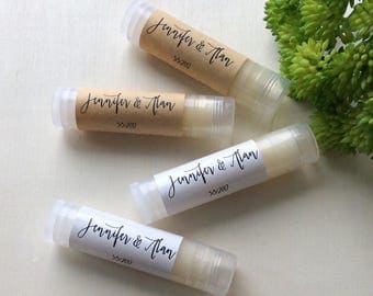 100 Personalized lip balm favors, custom lip butter favors, party favors, wedding lip balms, Wedding favors, party favors, hen party favours