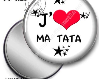 Pocket mirror I love my Auntie