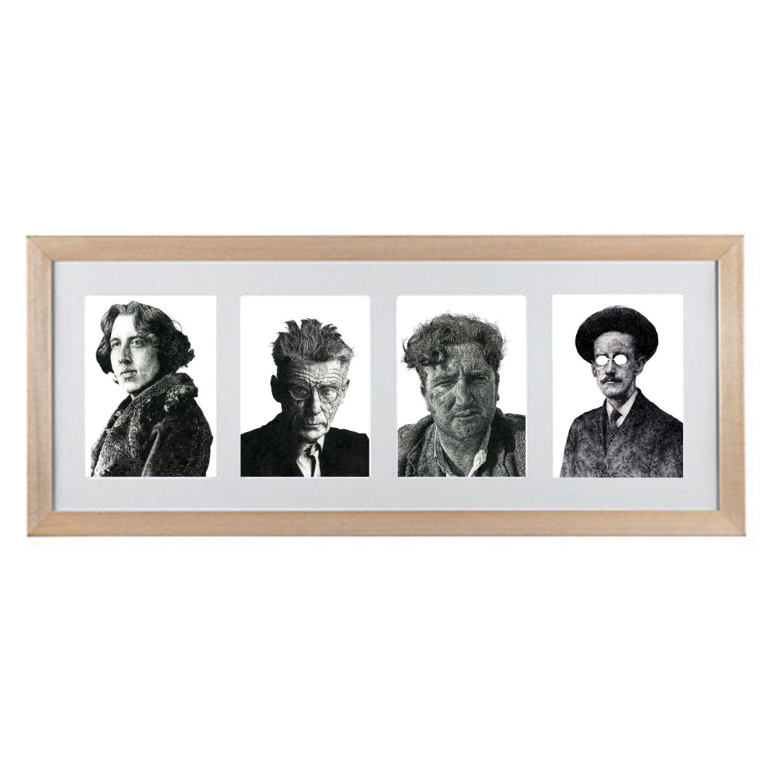 4 portraits of Famous Irish writers GIFT PACKAGE 4 for the