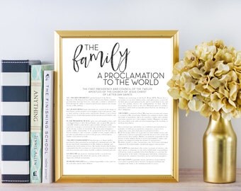 LDS Family Proclamation to the World, Printable File, Digital Print file, Mormon, Family Proclamation, Proclamation on the Family, Printable