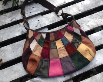 LUCKY LEATHER PATCHWORK,Vintage Shoulder Bag,Purse