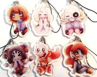 Undertale Clear Acrylic Charms w/Free Print