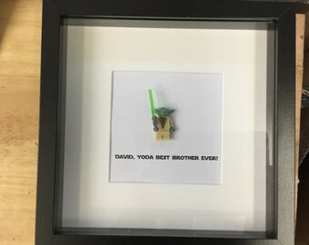 Brother, Yoda Best! Star wars replica lego wall art box frame Great brother birthday, graduation, thank you gift with free personalisations